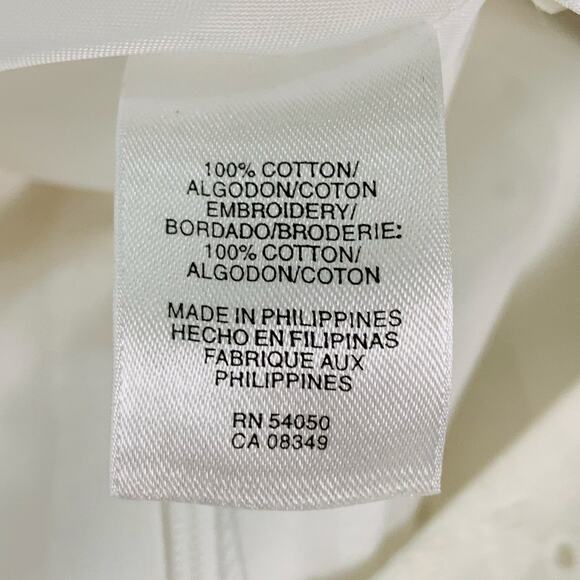 Kasper Size 6 Embroidered Eyelet Sleeveless Sheath Dress White Summer Elegant - Picture 13 of 14